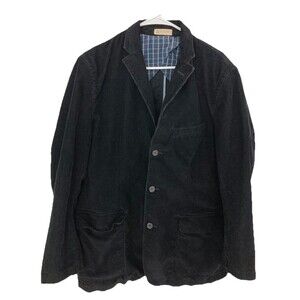 Men's J. Crew Corduroy Sport Coat Blazer Black Cotton Size Large